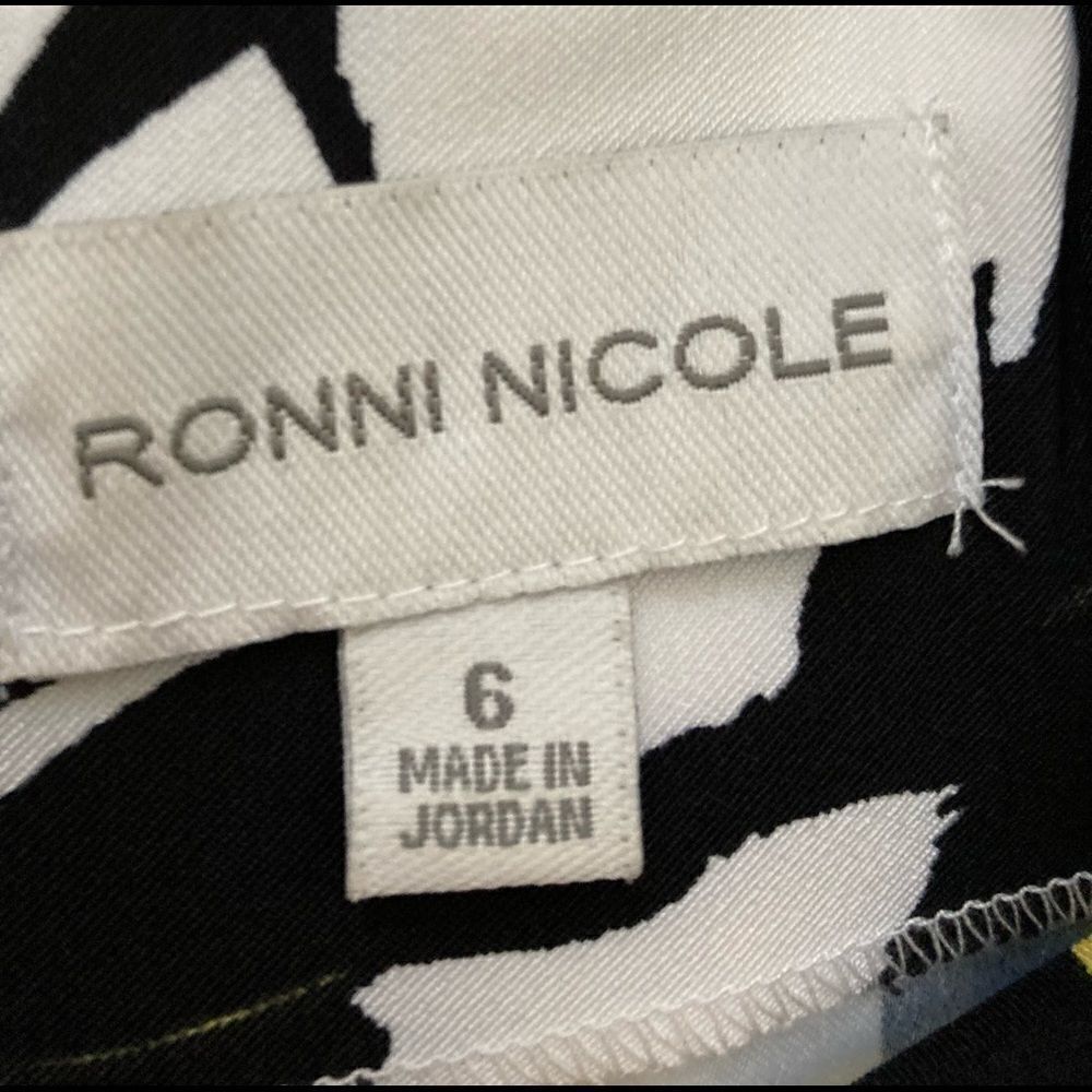 Ronnie Nicole Yellow black Dress Sz 6 - Picture 3 of 7